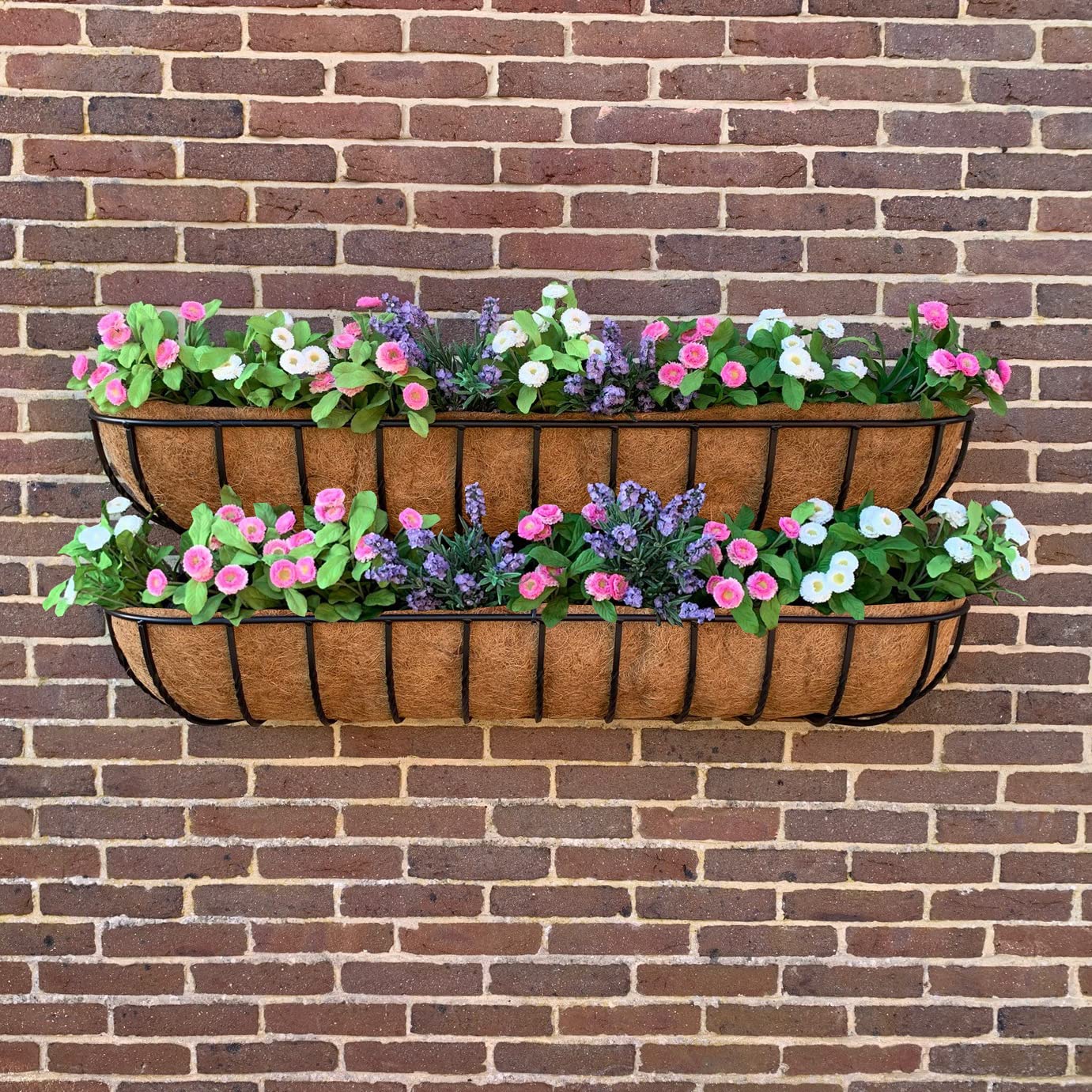 Selections Metal Wall Trough Planters (120cm Trough x 2)