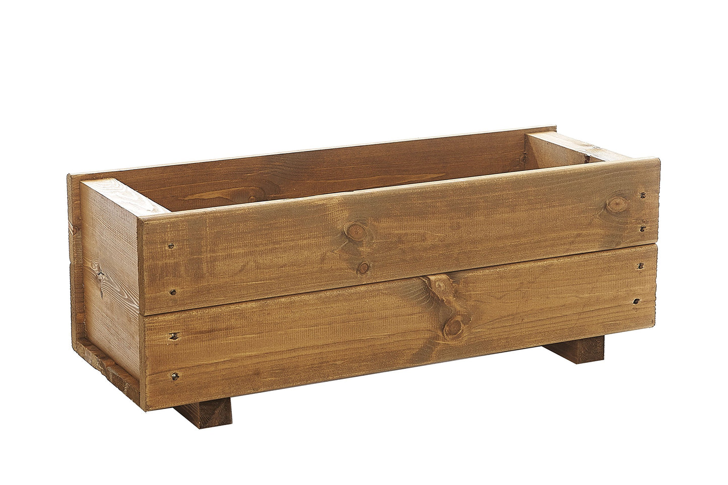 RUDDINGS WOOD Set of 2 x 60cm Wooden Trough Planter - Plant Container Box Fully Assembled