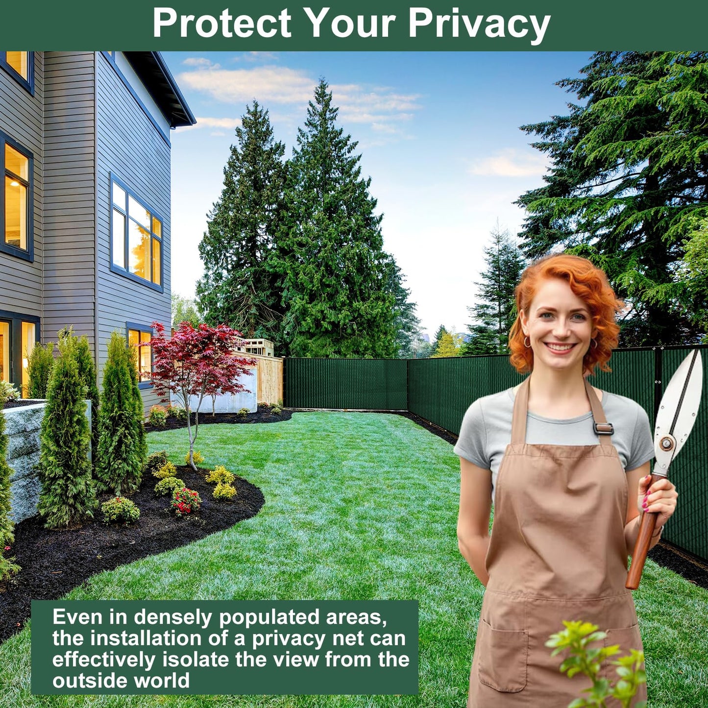 BeGrit Garden Privacy Fence Screening 10m x 2m Privacy Netting 90% HDPE Windbreak Netting Garden Privacy Protective Screens Tear-Resistant Shading Net with Cable Ties for Outdoor Plants Backyard Green