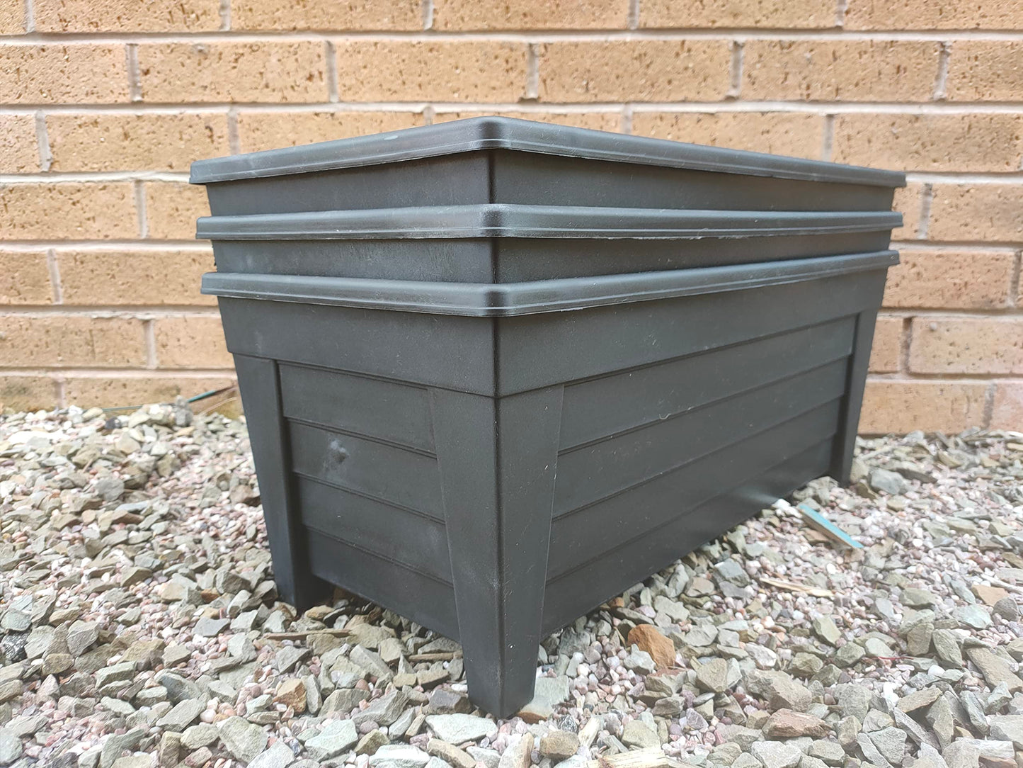 COS 55cm Ebony Trough Planter - Long Plastic Planter Pot for Indoor and Outdoor Use (1-5 Pack) (3)
