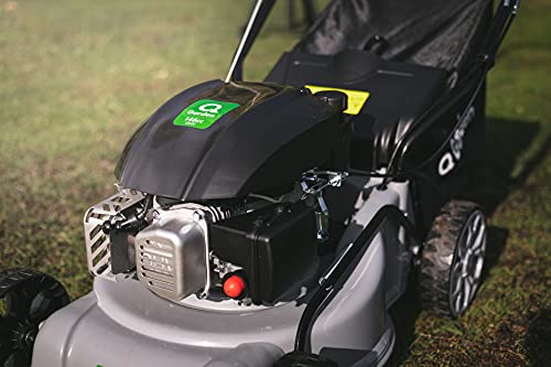 Q Garden QG40-145SP Self Propelled 4 Wheel Petrol Lawnmower with 7 Cutting Heights, Small To Medium Lawns, 40cm Cutting Width and 45L Collection Bag - 1 Year Guarantee