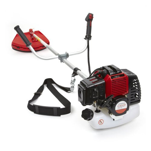 43cc Petrol Grass Trimmer and Brushcutter with Protective Guard and Harness - Optimal for Trimming Weeds, Grass Cutting, Lawn Edges - 2-Stroke Engine 1.25KW / 1.7HP
