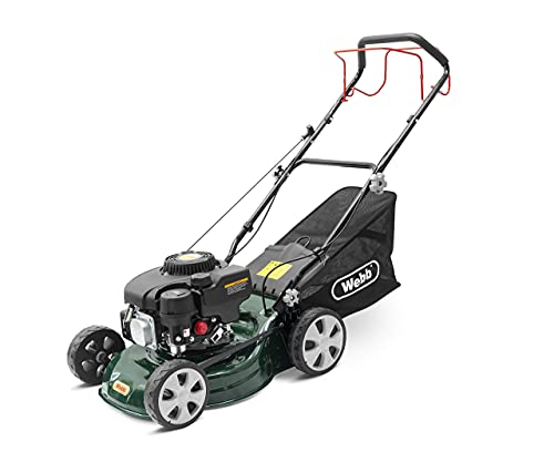 Webb Classic WER410SP Self Propelled 4 Wheel Petrol Rotary Lawnmower, 7 Cutting Heights, 41cm Cutting Width and 45L Collection Bag - 2 Year Guarantee
