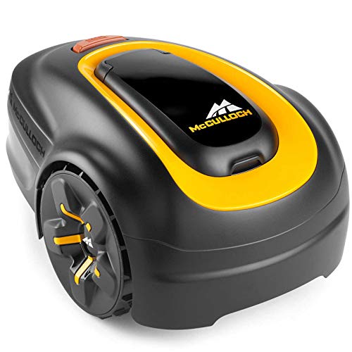 McCulloch ROB S400 Robotic Lawn Mower – Cuts up to 400 sq m, Manicured Lawn, Tackles 35 Percent Slop Gradients, Lawn Growth Sensors, Simple Set Up, Intuitive Keypad