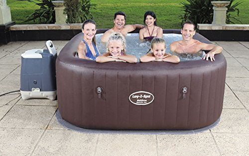 Lay-Z-Spa Maldives HydroJet Pro Hot Tub Inflatable Spa with LED Lights, 1050 Litre, Brown, 85 x 75 x 92 cm