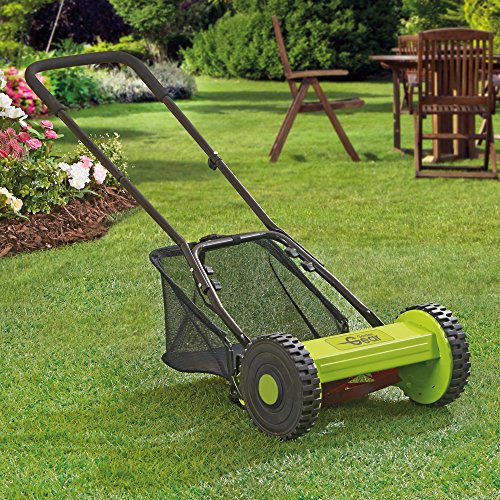 Manual Garden Lawnmower Hand Push Mower Grass Cutter, 30cm Cutting Width with 17L Collection Bag for Waste