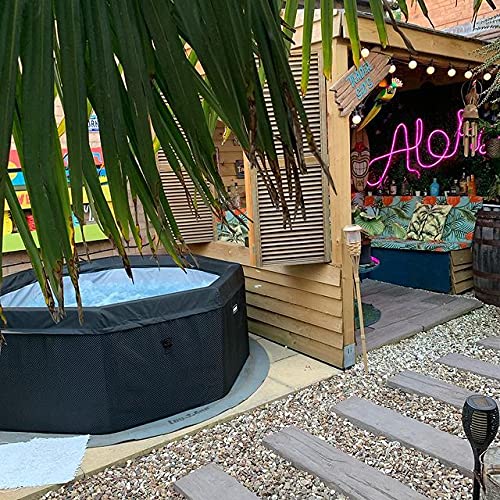 Wave Spa Swift 6 Person Rigid Foam Hot Tub, Eco-Friendly Portable Outdoor Garden Hot Tub with 120 Air Jets in Black, Includes Hot Tub Lid & Energy Saving, Thermal Efficient Hot Tub Insulation Jacket