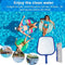 Hot Tub Cleaning Kit Accessories, Pool Leaf Skimmer Skimming Pool Net with 5-Section Adjustable Telescopic Aluminium Pole, Scrubbing Brush and Sponge Brush for Pools Spas Hot Tub