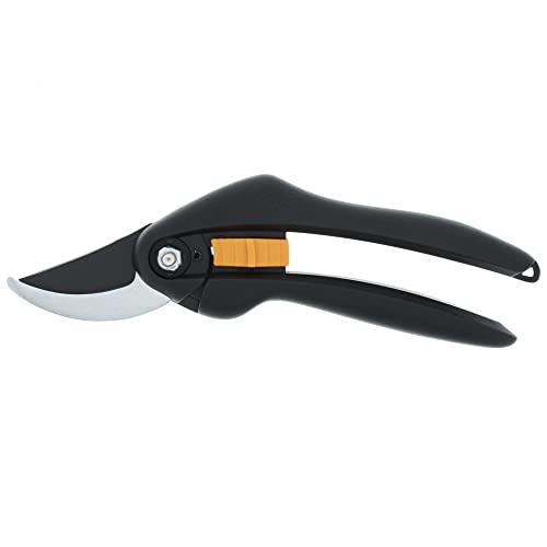 Fiskars SingleStep Pruner Bypass P26, Non-stick coating steel blades, Length: 20 cm, Cutting diameter: 2.2 cm, Black/Orange, SingleStep, 1000567