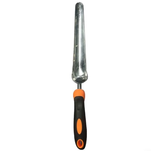 ZMdooreasy Manual Gardening Transplant Spade Rust-Resistant Stainless Steel Planting Tool Orange Handle 33cm Length