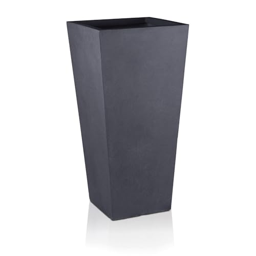 IDEALIST 65cm Tall Square Planter – Dark Grey