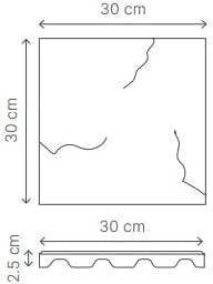 Black Marble Effect 30x30x2.5cm Square Stomp Stone – Pack of 10 Slates - Garden Path/Walkway Tiles– Easy Install - Hard Wearing (10)