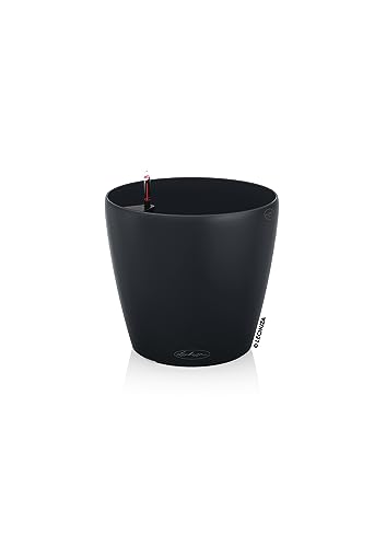 LECHUZA CLASSICO Color 35 Self-watering Planter Garden Plastic Indoor and Outdoor Flower Plant Pot with Drainage Hole D35 H30 cm Slate