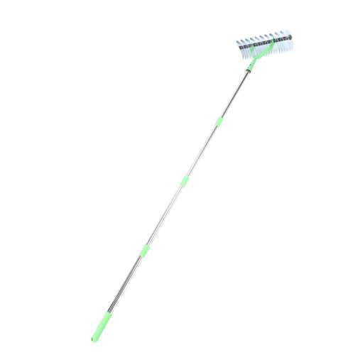 Thatch Rake Tool Lawn Rake Soil Rake Leaf Rake Scarrier Garden Descaling Dead Grass 1.7M 66.9In Long Handle Utensil Steel Alloy Rake Rake Rake Gardening Rake Garden Rake Tool