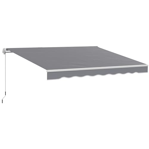 Outsunny 2.5m x 2m Retractable Garden Awning, Dark Grey