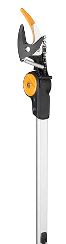 Fiskars PowerGear X Telescopic Tree Pruner UPX86, Non-stick Coated, Steel Blade/Aluminium Handle, Length 2.4 - 4 m, Black/Orange, 1023624
