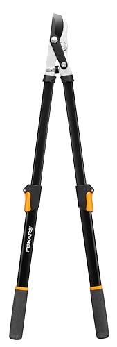 Fiskars Telescopic Tree Pruner for fresh wood, Non-stick coating, Hardened Precision Steel, Handle length: 63 to 83 cm, Black/Orange, L13, 1027528