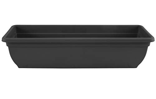 Muddy Hands Pack of 3-60cm Long Black Trough Plant Pot Plastic Planter Outdoor Garden Window Herb Flower Box