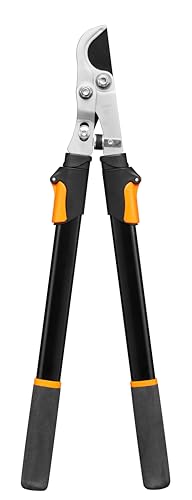 Fiskars Telescopic Tree Pruner for fresh wood, Non-stick coating, Hardened Precision Steel, Handle length: 63 to 83 cm, Black/Orange, L13, 1027528