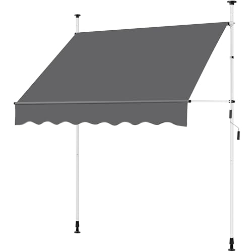 Yaheetech 2x1.2m Retractable Balcony Awning Dark Grey