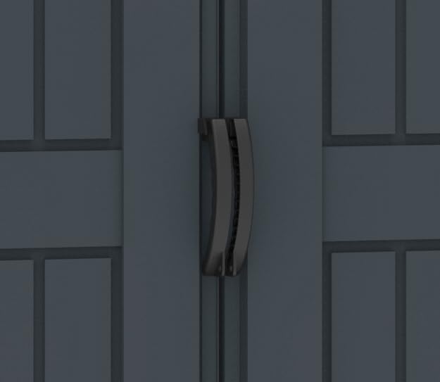 Duramax YardMate PLUS 5 x 8 (4.28 m2) Plastic Garden Shed with Heavy-Duty Plastic Floor, Strong Metal Roof Structure, Fire Retardant & Maintenance-Free Storage Shed, Dark Grey & Adobe