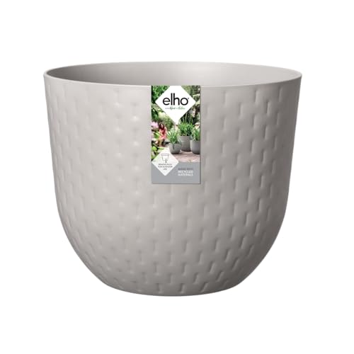 elho Fuente Grains Round 47 - Flower Pot for Indoor & Outdoor - Ø 46.5 x H 38.4 cm - Grey/Pebble Grey