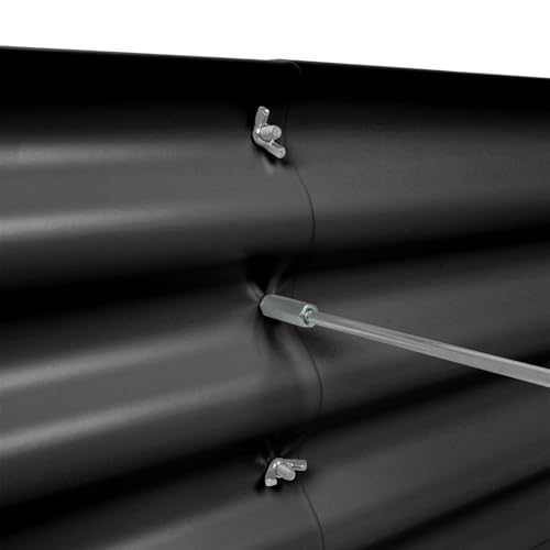 Harbour Housewares Raised Garden Bed - Anthracite - 180 x 90cm - Rounded - Bottomless Metal Raised Bed Galvanised Steel Planter Box for Growing Outdoor Plants, Vegetables, Flowers and Herbs