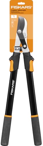 Fiskars Telescopic Tree Pruner for fresh wood, Non-stick coating, Hardened Precision Steel, Handle length: 63 to 83 cm, Black/Orange, L13, 1027528