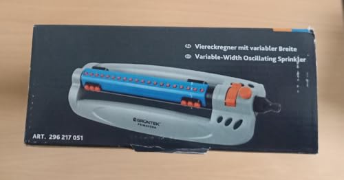 GRÜNTEK Oscillating Sprinkler up to 462 m2 with TURBO Motor. Rectangular lawn bar sprinkler for larges surfaces.