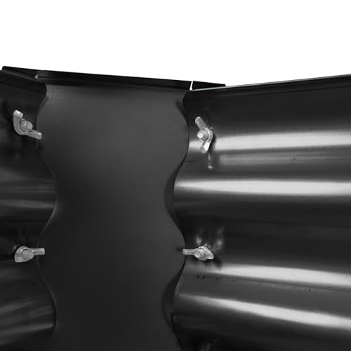 Harbour Housewares Raised Garden Bed - Anthracite - 180 x 90cm - Rectangle - Bottomless Metal Raised Bed Galvanised Steel Planter Box for Growing Outdoor Plants, Vegetables, Flowers and Herbs