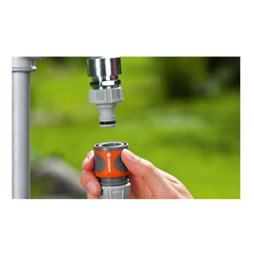 Gardena Coupling Set: Hose Coupling for Hose Extension 13 mm (1/2 inch) and 15 mm (5/8 inch), Works with high Water Pressure, Easy Installation (18283-20)