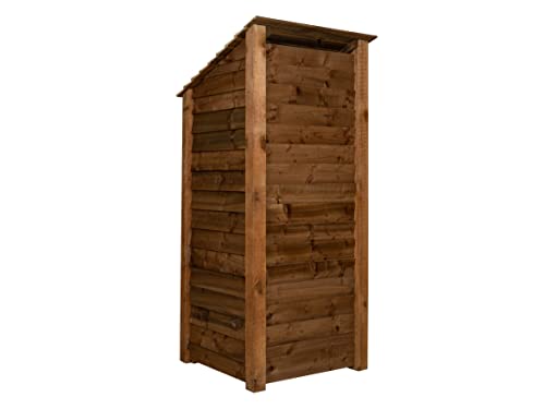 Arbor Garden Solutions wooden log store 6ft, firewood storage (W-79cm, H-180cm, D-88cm), brown finish (Without kindling shelf)