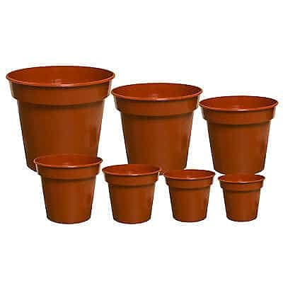 Elixir Gardens Plant Pot | Deep Terracotta Recycled Plastic Pots 23cm / 9" x 4