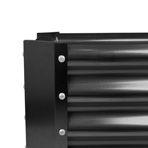 Harbour Housewares Raised Garden Bed - Anthracite - 180 x 90cm - Rectangle - Bottomless Metal Raised Bed Galvanised Steel Planter Box for Growing Outdoor Plants, Vegetables, Flowers and Herbs