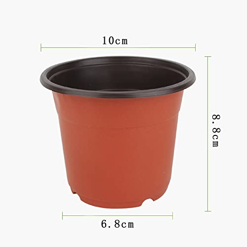 ASOPFYUM Plant Pots, 100 Seedling Pots, 10cm Plastic Flower Pot for Growing Flowers, Succulents, Plant Pots, Gardener Potted Small Flower Pots Outdoors, Pot Plant Container for Seedlings