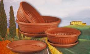 Prosper Plast Corinthian Low Planter/Flower Pot (40cm, Terracotta)
