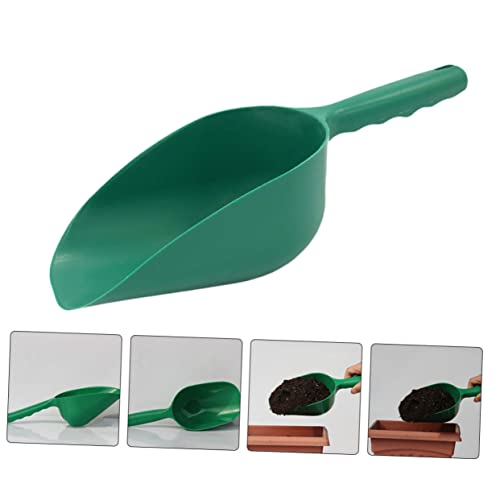 CAXUSD Dirt Spoon Plant Clips Garden Scoop Trowel Mulch Soil Scoop Brush Gardening Handle Garden Puller Tool Shovels Succulent Soil Indoor Planting Dirt Scoop Green Plastic