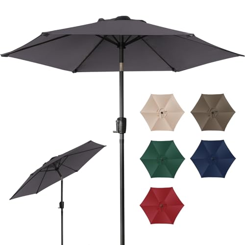 ZealWe 2.3m Garden Parasol with Crank & Tilt – Grey