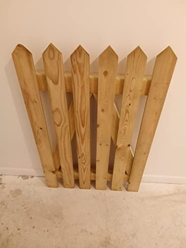 Wooden Garden Spiked Picket Gate Pedestrian Gate Wooden Pressure Treated 4ft 120cm,Wooden Garden gate, Garden Gates Wooden, Garden Gates Wooden Picket (120cm High x 90cm Wide x 6cm Deep)