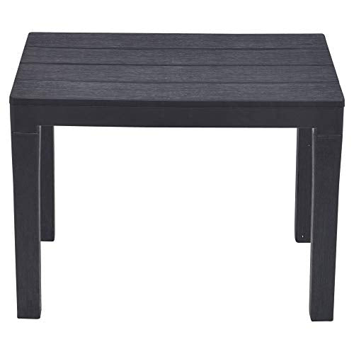 URBNLIVING Black Plastic Garden Outdoor Table/Bench Furniture - 100% Weatherproof