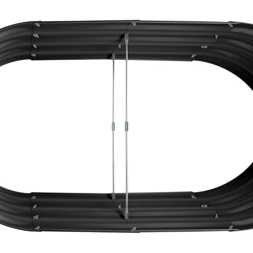 Harbour Housewares Raised Garden Bed - Anthracite - 180 x 90cm - Rounded - Bottomless Metal Raised Bed Galvanised Steel Planter Box for Growing Outdoor Plants, Vegetables, Flowers and Herbs