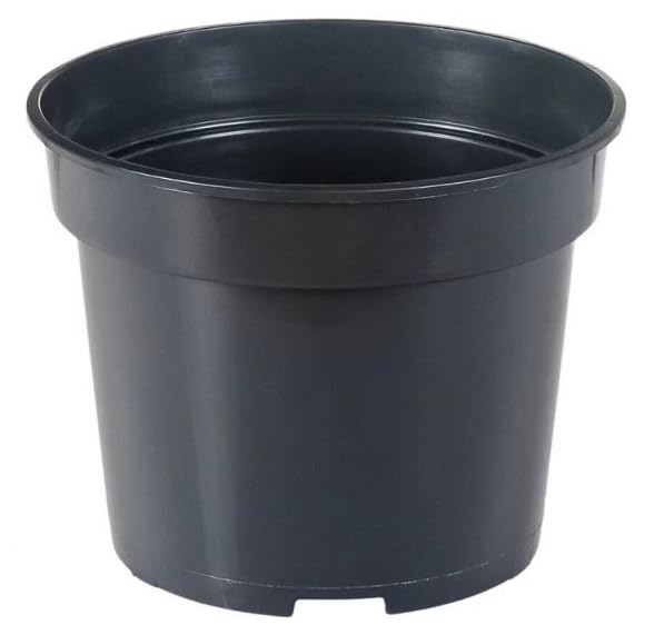 Muddy Hands Black Plastic Plant Pots Small Large Outdoor Garden Round Flower Herb Planters (Made from 100% Recycled Plastic) (10, 3 Litre)