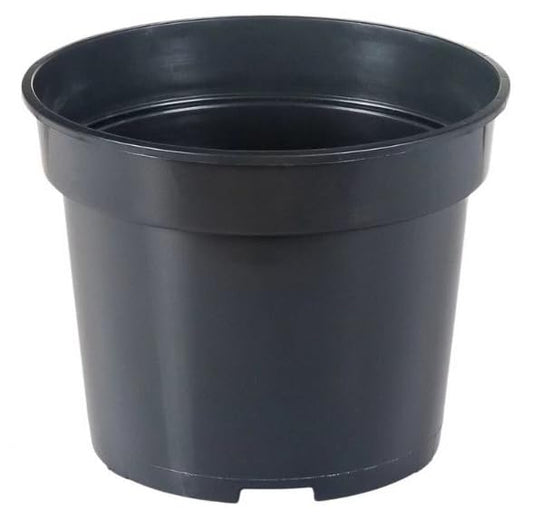 Muddy Hands Black Plastic Plant Pots Small Large Outdoor Garden Round Flower Herb Planters (Made from 100% Recycled Plastic) (10, 3 Litre)
