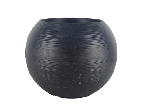 simpa 35cm Sphere Globe Black Plastic Planter