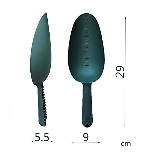 ANCLLO 2Pcs Plastic Hand Trowel Homegrown Gardening Tool Flowerpot Shovel Break Shovel Scoop for Garden Plant-Green