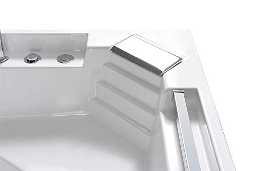 GRAFICA MA.RO SRL Acrylic Bathtub, 135 x 135 cm, 1 Person, 6 Water Jets, Daisy, Alcove Installation, White