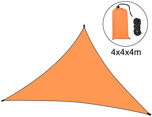 INHDBOX Triangle Sun Sail Shade Awning Canopy 4x4x4m, Waterproof Sunscreen Anti-UV Sun Sail with Free 3 * 2m Rope, Perfect for Outdoor Garden Patio Party