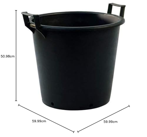Muddy Hands 100 Litre Heavy Duty Large Plastic Plant Pots with Handles Outdoor Garden Tree Planters Containers (1)
