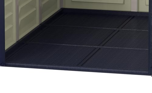 Duramax YardMate PLUS 5 x 8 (4.28 m2) Plastic Garden Shed with Heavy-Duty Plastic Floor, Strong Metal Roof Structure, Fire Retardant & Maintenance-Free Storage Shed, Dark Grey & Adobe