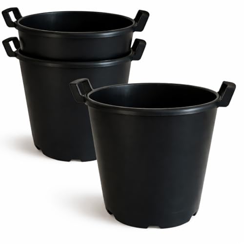 30 Litre Large Plant Pots with Handles – Pack of 3